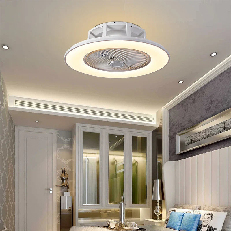 Afralia™ LED Remote Control Chandelier Ceiling Fan Light for Bedroom Living Room