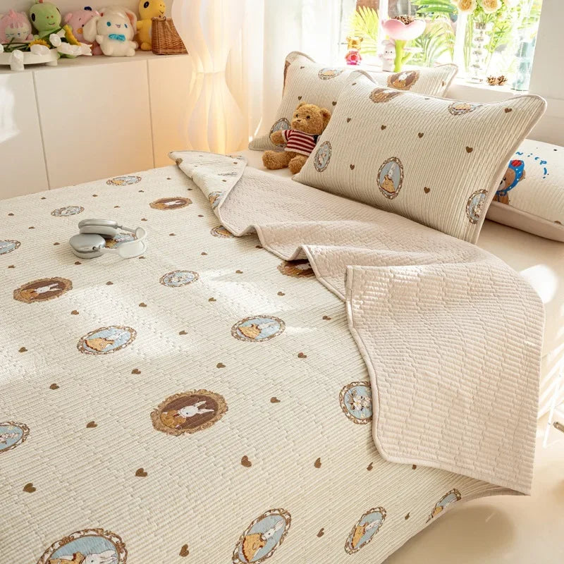 Afralia™ Cartoon Pattern Cotton Single Mattress Mat: Summer Comfort & Non-Slip Performance