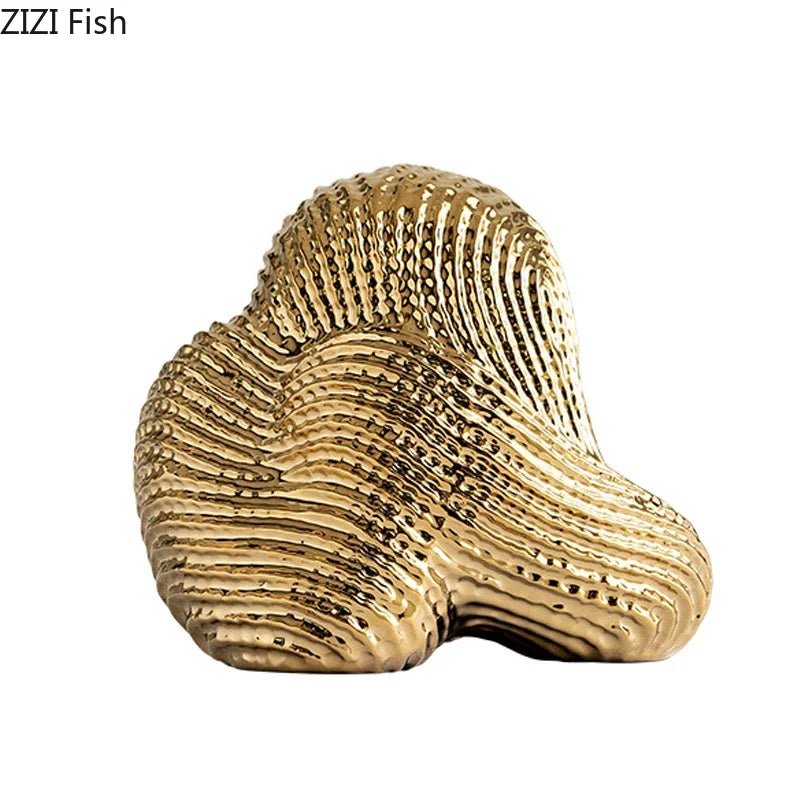 Afralia™ Abstract Ceramic Rockery Sculpture Ornament for Aesthetic Desk Decoration