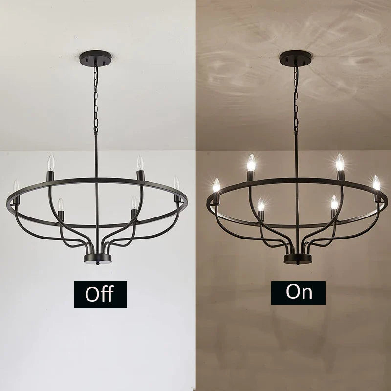 Afralia™ Industrial Chandelier Light: Retro Iron Pendant Lamp for Living Room, Kitchen, Restaurant