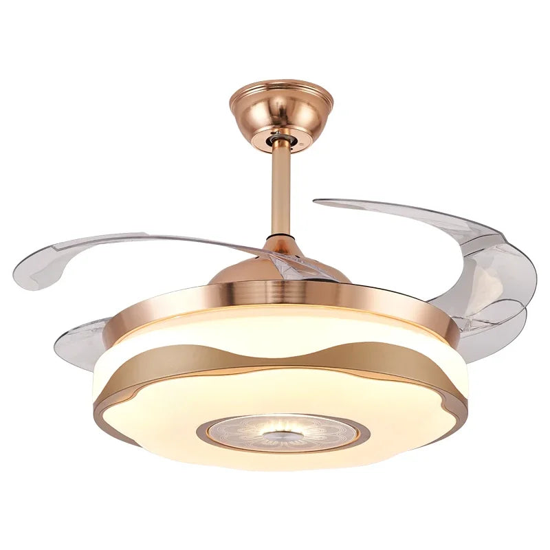 Afralia™ Smart Motor LED Ceiling Fan Light Chandelier with Remote Control