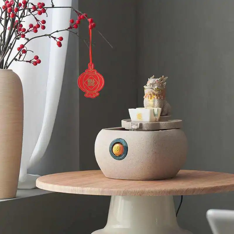 Afralia™ Wealth Attractor: Pixiu Flowing Water Fountain for Desktop Treasure Décor