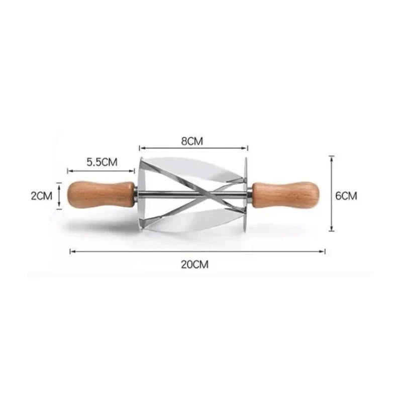 Afralia™ Croissant Dough Cutter: Stainless Steel Handle, Pastry Wheel Knife for Baking