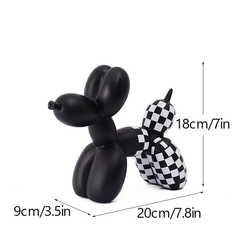 Afralia™ Nordic Resin Balloon Dog Figurine Home Office Decor Ornament Handicraft