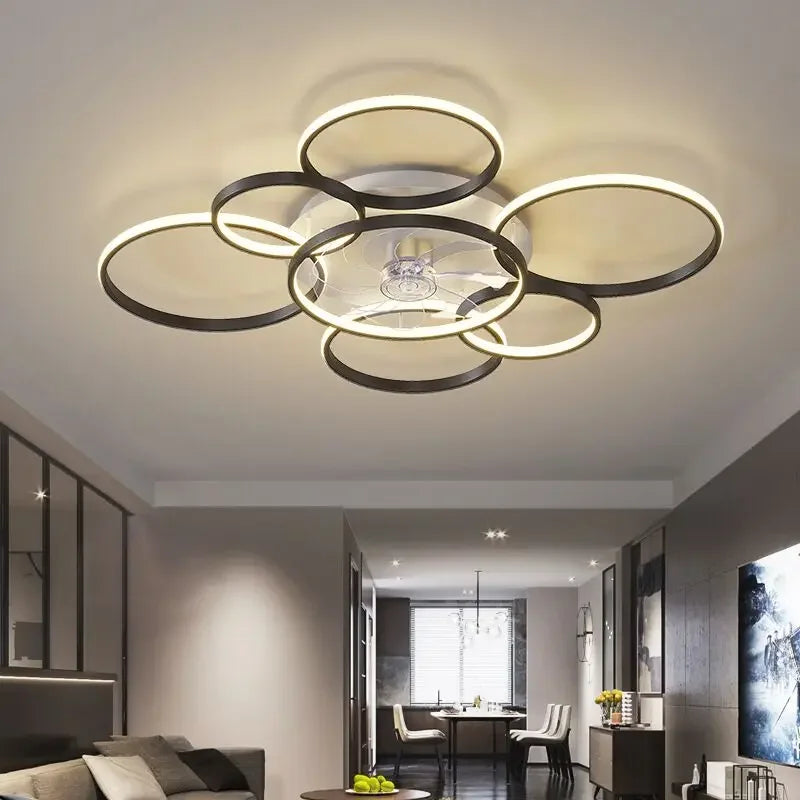 Afralia™ Luxury Nordic Living Room Ceiling Fan Light