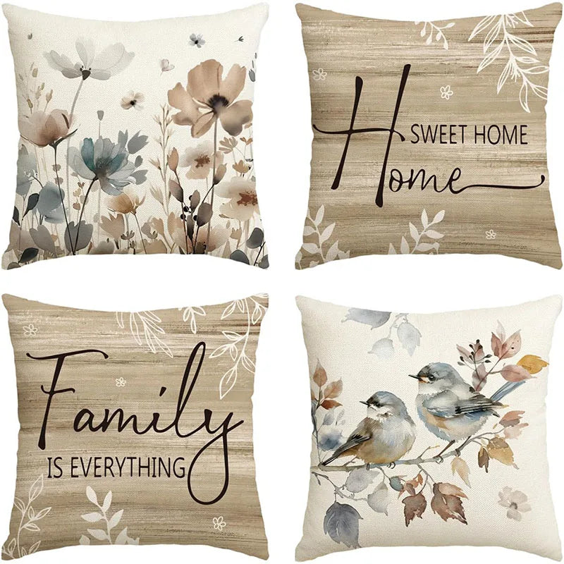 Afralia™ Nordic Flower Pattern Body Pillowcase for All Seasons in Linen Fabric