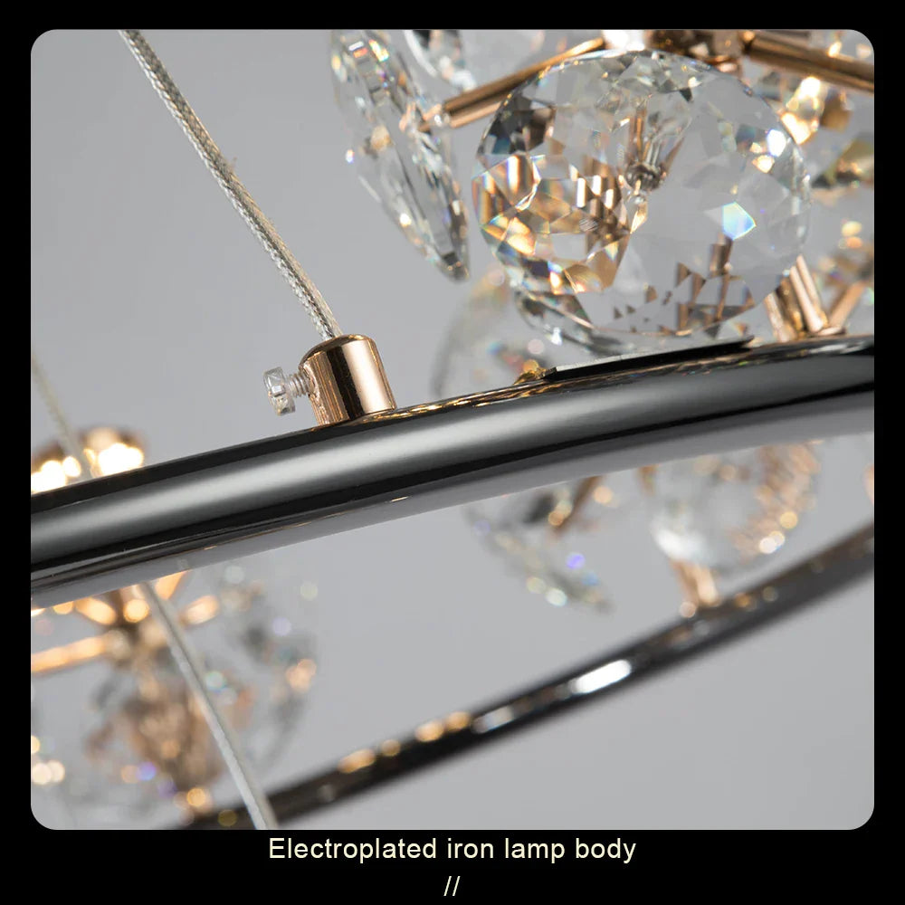 Afralia™ Luxury Crystal Glass Ball Chandelier for Dining Living Room Hall Island