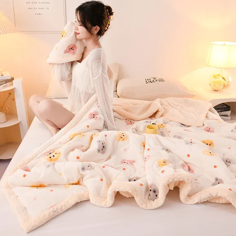 Afralia™ Beibei Velvet Warmth Blanket | Soft & Cozy Winter Bed Blanket