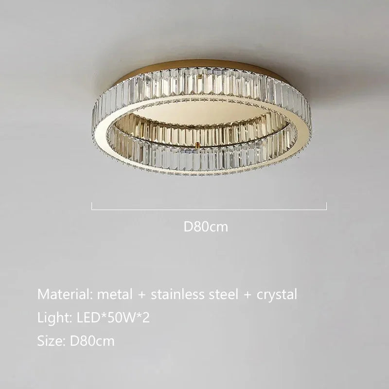 Afralia™ Crystal LED Ceiling Chandelier for Modern Luxury Living Room Lighting
