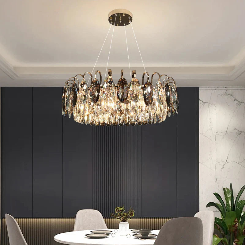 Afralia™ Crystal Chandelier Pendant Light Modern Minimalist Luxury Lighting