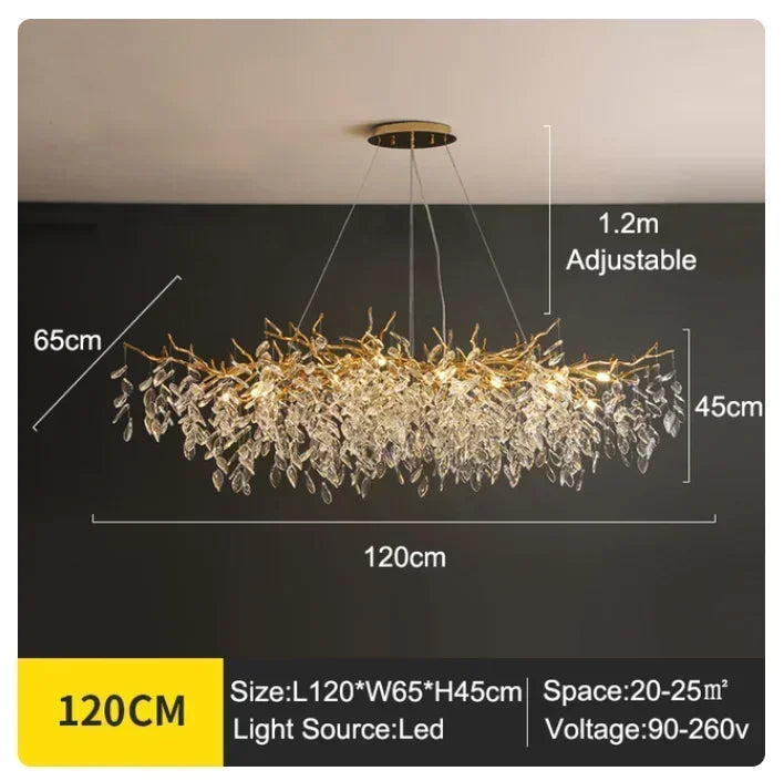 Afralia™ Modern Minimalist Crystal LED Chandelier for Luxury Living Room