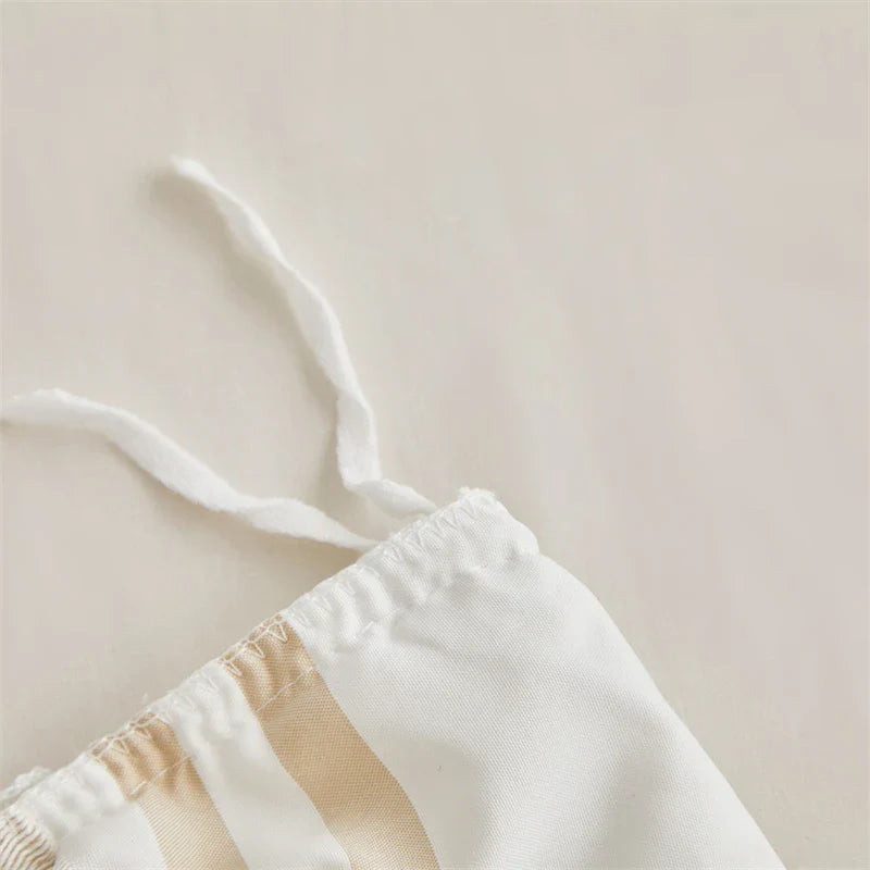 Afralia™ Boho Stripe Furball Duvet Set: High-Quality King Size Bedding with Tassels