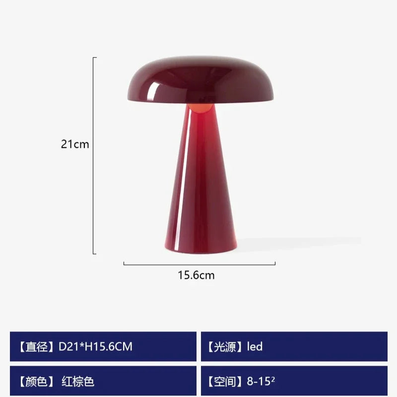 Afralia™ Mushroom Table Lamp Touch Switch Medieval Bauhaus Desk Light for Bedroom