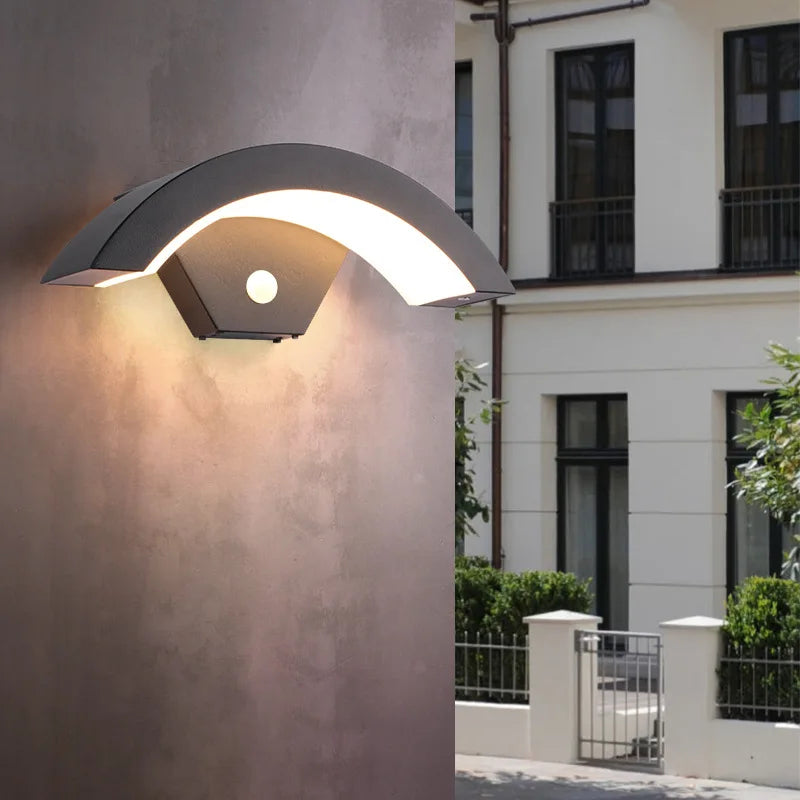 Afralia™ Modern Outdoor Waterproof LED Wall Light with Sensor