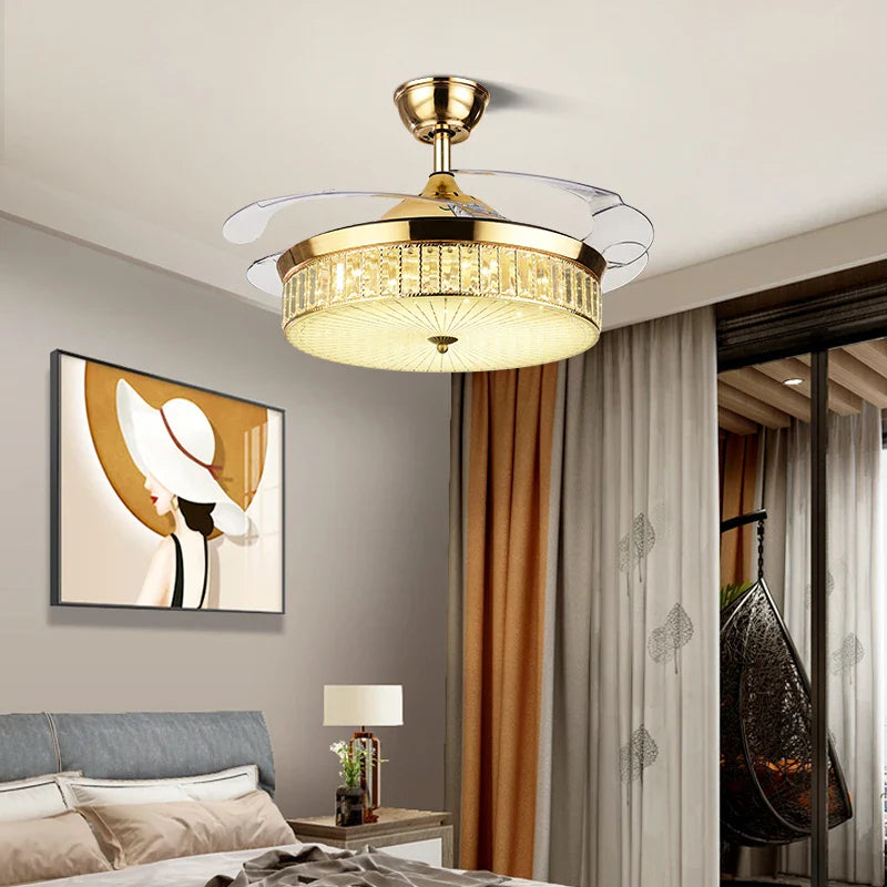 Afralia™ Crystal Ceiling Fan for Elegant Living Room Décor