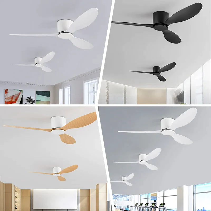 Afralia™ Modern 22CM Ceiling Fan: Remote Control, DC Motor, 6 Speeds, Timer, Low Floor Loft Integration