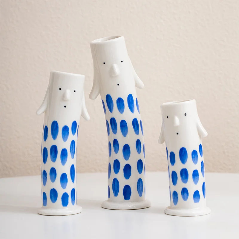 Afralia™ Ceramic Vase Coral Duct Family Home Decor Floral Arrangement Handmade Clay Art