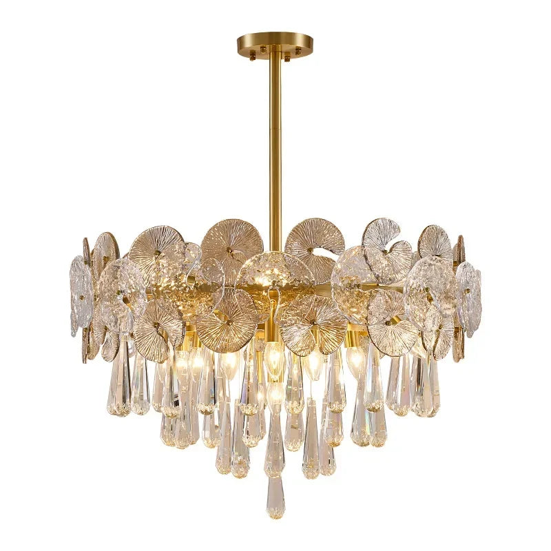 Afralia™ Lotus Crystal Chandelier: Modern Luxury Lighting for Home, Restaurant, Hotel