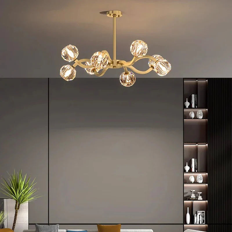 Afralia™ Nordic Crystal Luxury Chandelier Pendant Light for Kitchen Island & Living Room