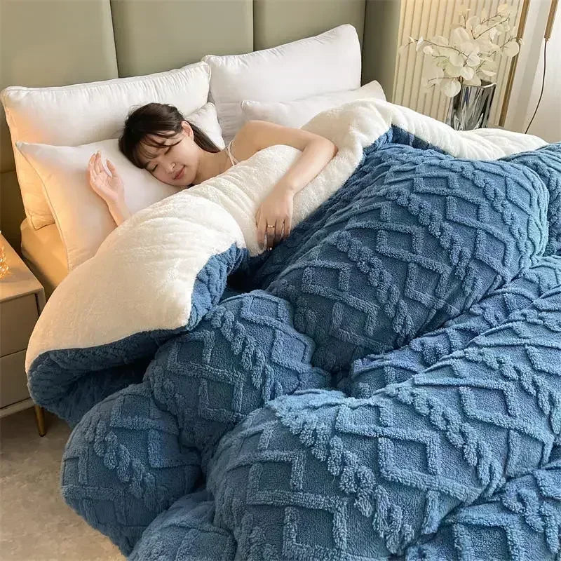 Afralia™ Super Thick Lamb Cashmere Weighted Blanket for Ultimate Winter Comfort