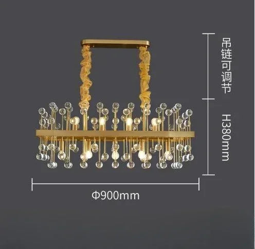 Afralia™ Luxury Glass Chandelier LED Pendant Light for Living Room, Bedroom, and Restaurant