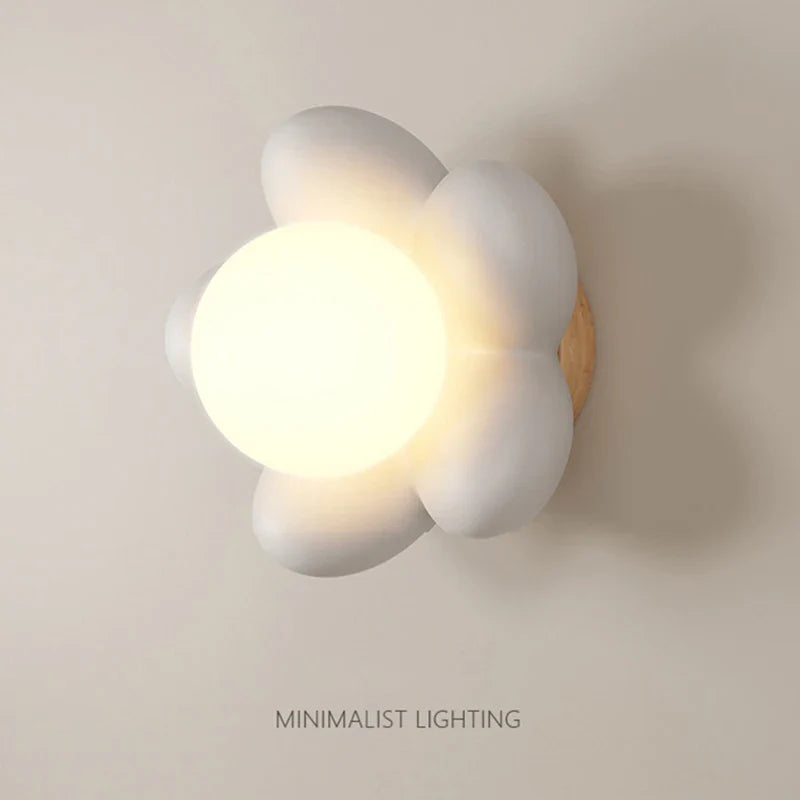 Afralia™ Cream Flower Wall Lamp: Nordic Style Indoor Lighting for Living Room and Bedroom