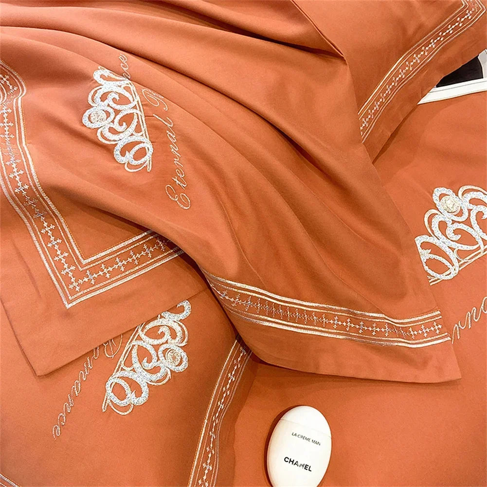 Afralia™ 1200TC Egyptian Cotton Bedding Set - King/Queen Size, Solid Color