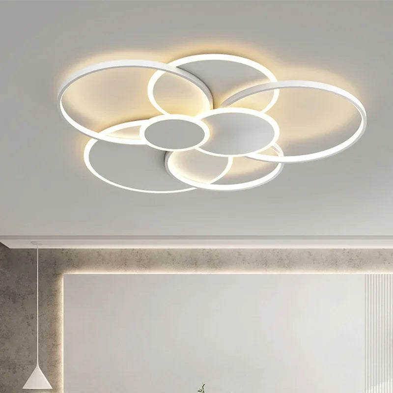 Afralia™ Modern Circles LED Dimmable Chandelier: Minimalist Nordic Living Room & Bedroom Lighting