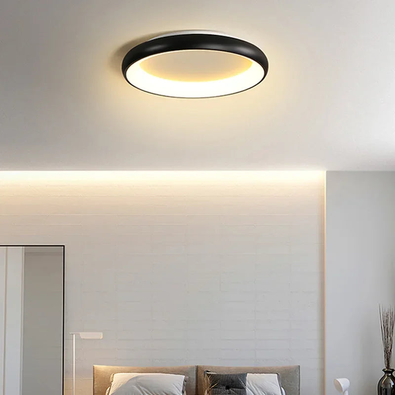 Afralia™ Modern LED Circle Ceiling Chandelier - Dimmable Round Lamp for Living Room, Kitchen, Bedroom, Office