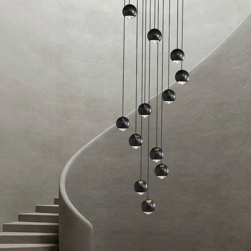 Afralia™ Modern Ball Villa LED Stair Chandelier for Home Decoration Lighting