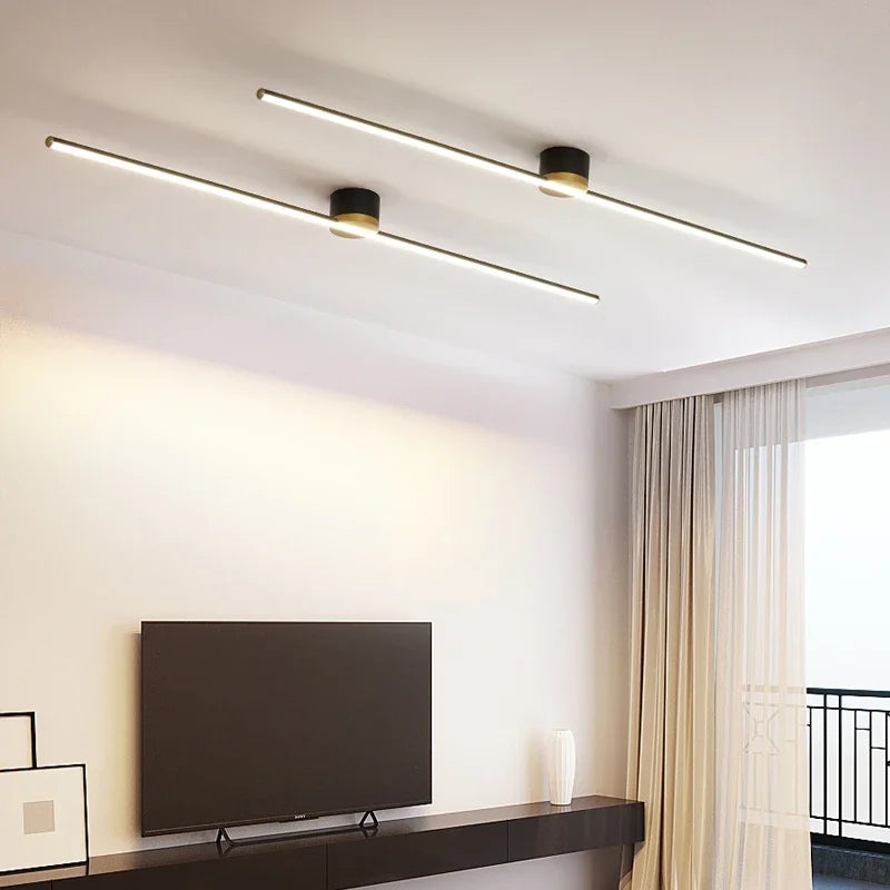 Afralia™ LED Strip Ceiling Light: Sleek Modern Design for Home Lighting Ambiance