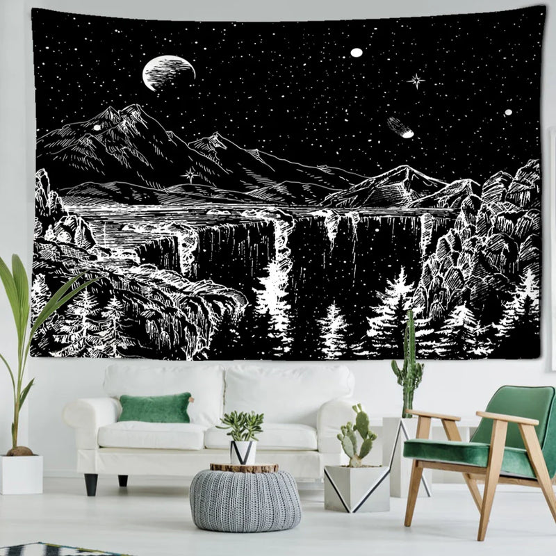 Starry Sky Tapestry Wall Hanging for Boho Room Decor by Afralia™