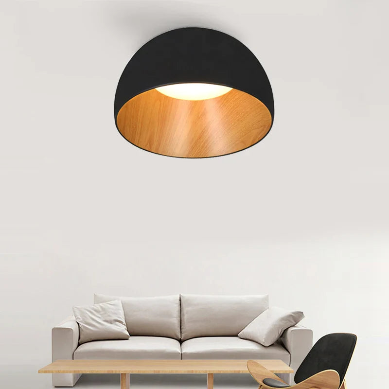 Afralia™ Wood Grain Ceiling Light - Designer Fixture for Study Room