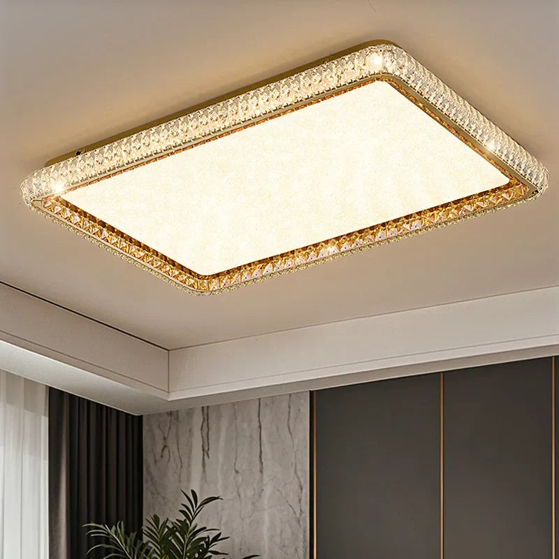 Afralia™ Crystal LED Ceiling Light Fixture Chandelier for Bedroom and Living Room