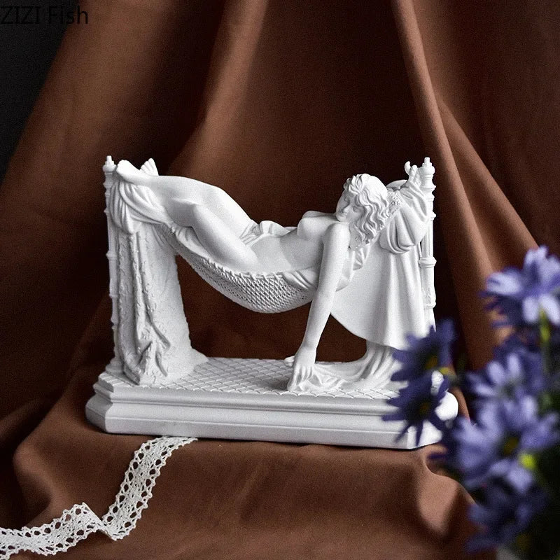 Afralia™ Mythical Goddess Resin Sculpture Desk Ornament Figurine Room Decor