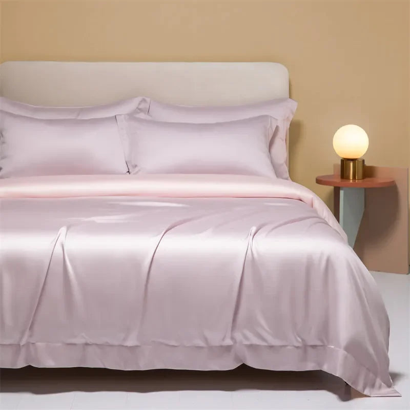 Afralia™ Satin Single Duvet Cover - Cool Solid Color, Smooth Finish
