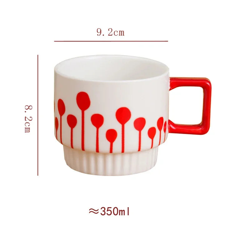 Afralia™ Minimalist Porcelain Stacking Mugs Set for Coffee, Tea, Juice, and More