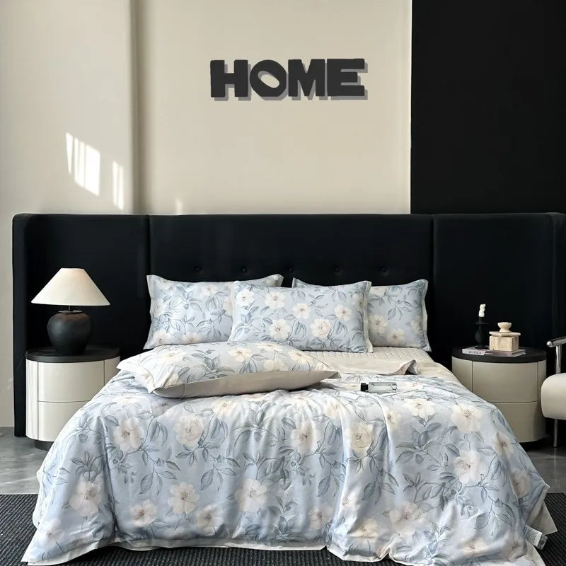 Afralia™ Cool Silk Summer Quilt Set with Sheets & Pillowcases