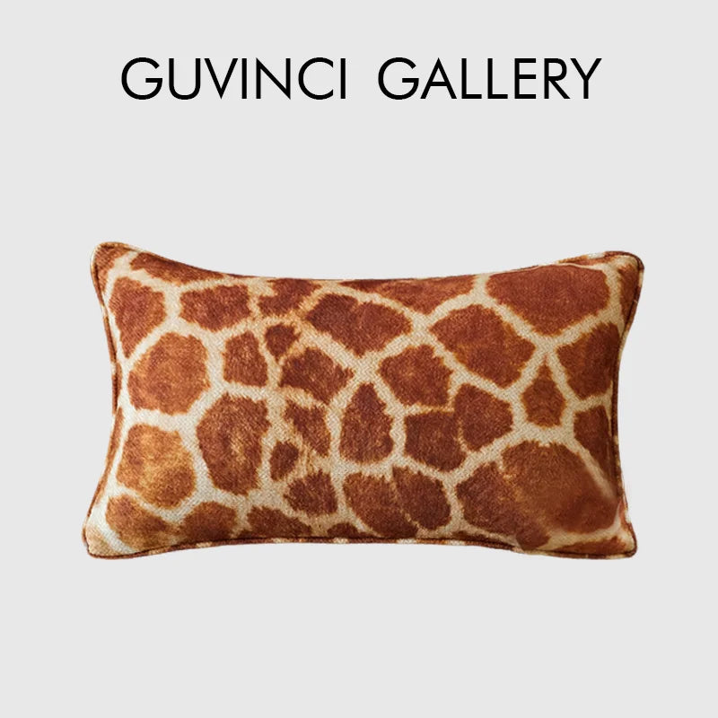 Afralia™ Cheetah Giraffe Skin Pattern Lumbar Pillow Cover 30x50cm