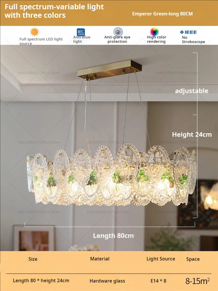 Afralia™ Glass Dining Room Chandelier: Retro French Style for Living & Master Bedroom