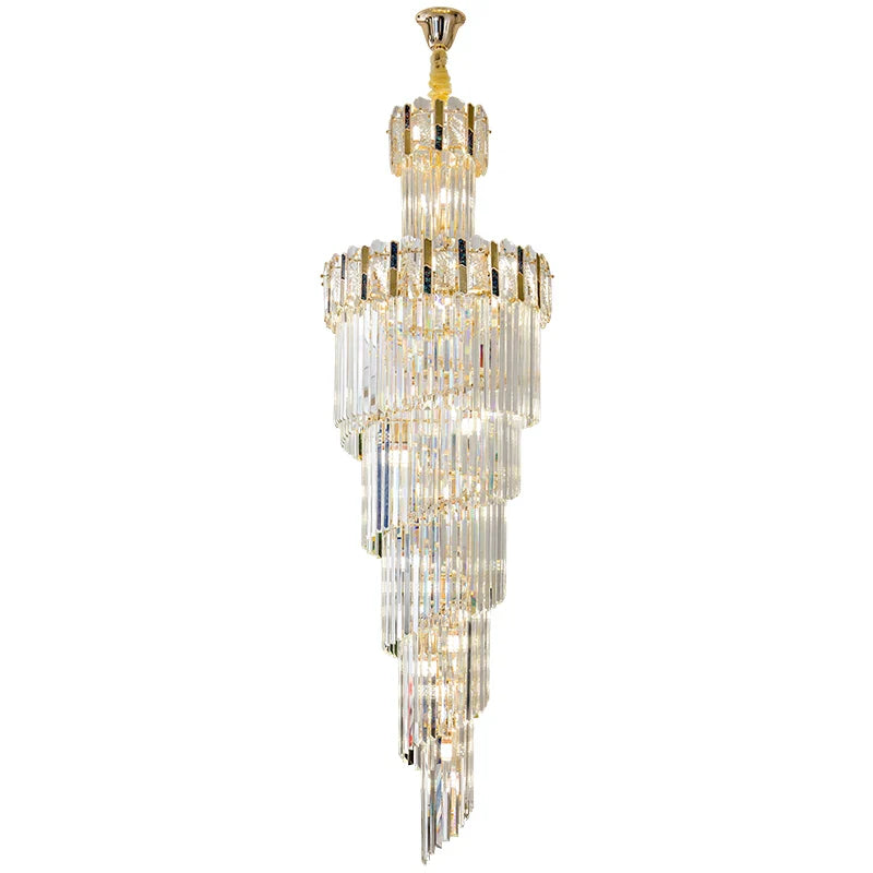 Afralia™ Rotating Crystal Stairwell Chandelier
