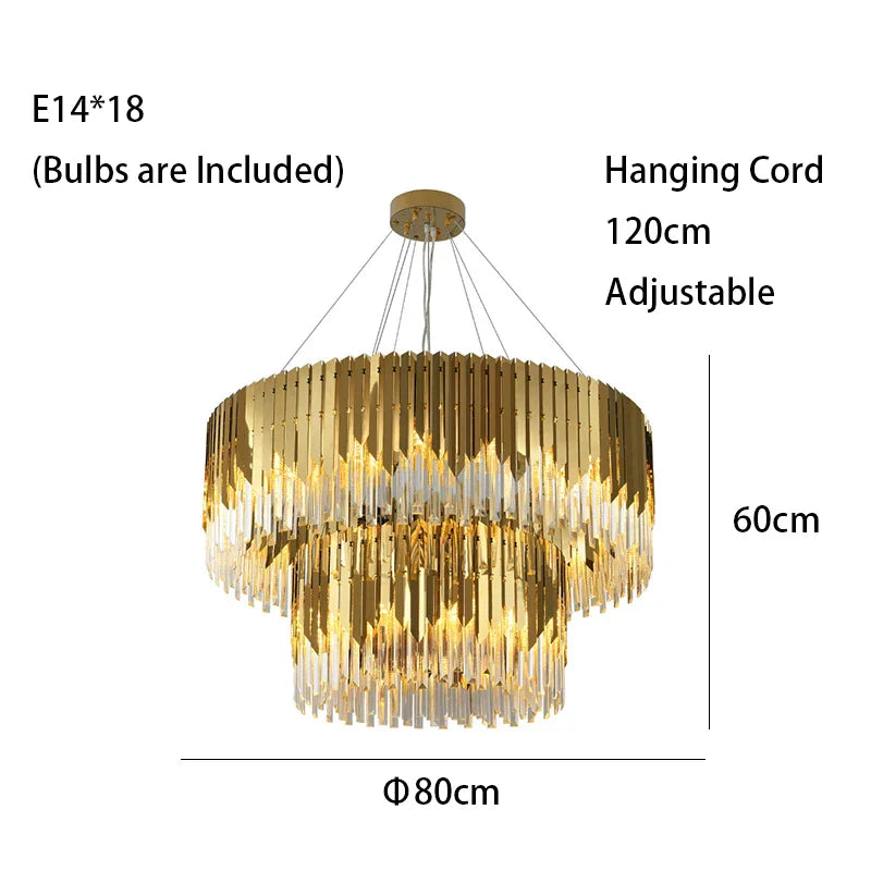 Afralia™ Gold Crystal Ceiling Chandelier for Dining and Living Room Lighting