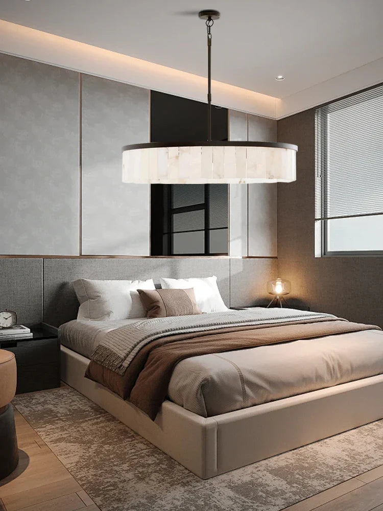 Afralia™ Luxury Marble Ceiling Pendant Light: Elegant LED Dimmable Fixture for Living Room