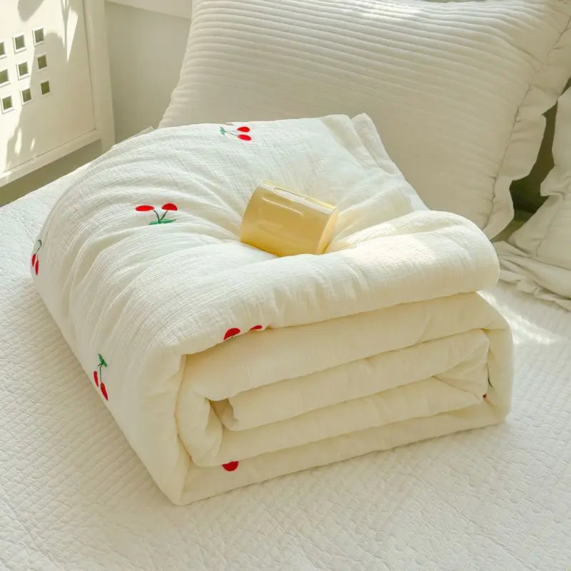 Afralia™ Double Layer Yarn Summer Quilt: Super Soft Skin-friendly Comforter Blanket