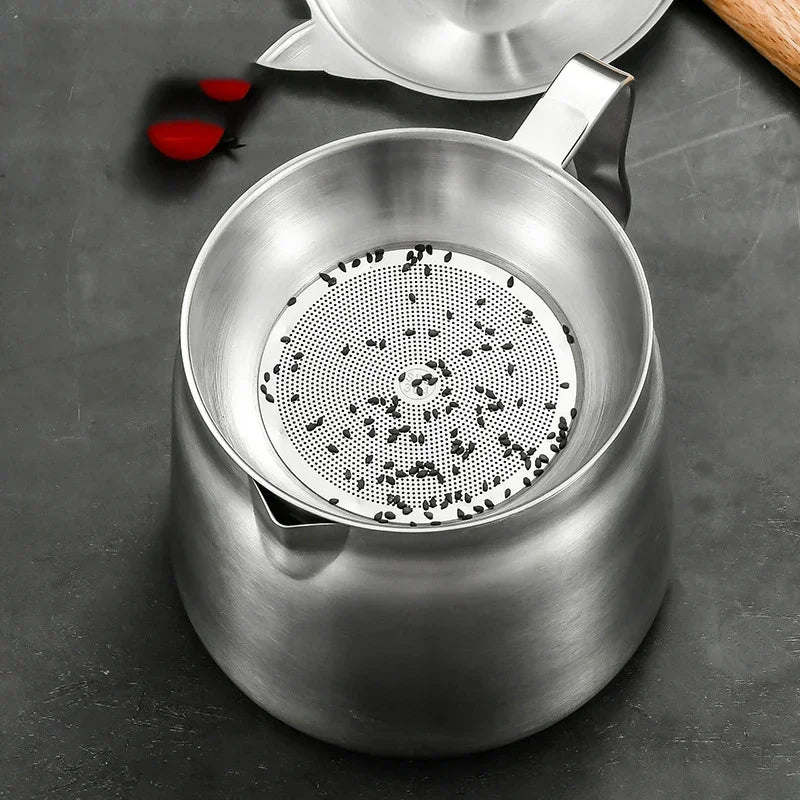 Afralia™ Stainless Steel Oil Filter Pot & Grease Separator for Cooking