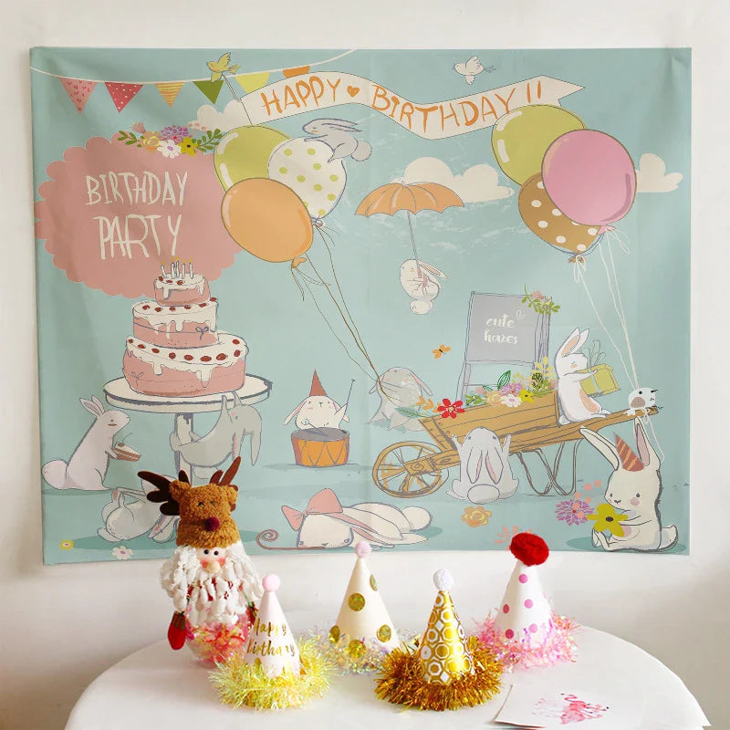 Afralia™ Birthday Wall Tapestry Decoration Party Bedroom Hanging Cloth