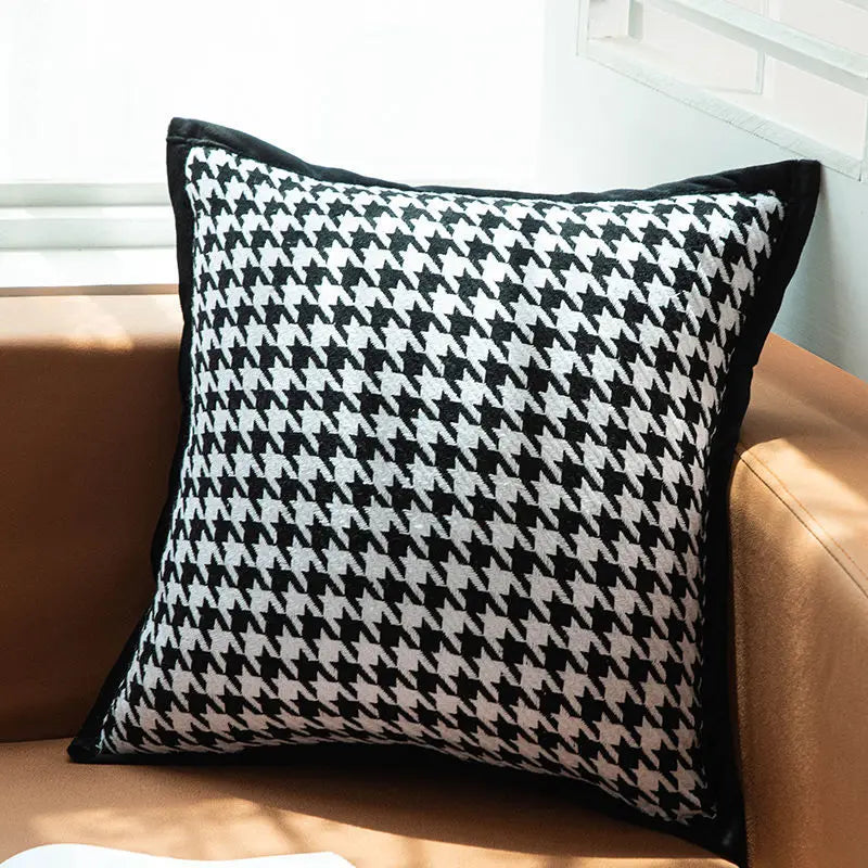 Afralia™ Houndstooth Jacquard Pillowcase 45X45CM – Nordic Simple Decorative Throw Pillow Cover