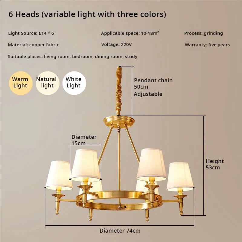 Afralia™ Copper American Chandelier: Luxury Modern Living Room, Dining Room, Bedroom Light