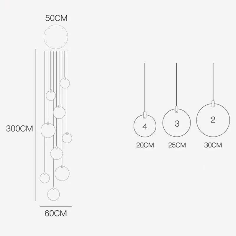 Afralia™ Staircase Chandeliers: Modern LED Pendant Lights for Living Room Décor