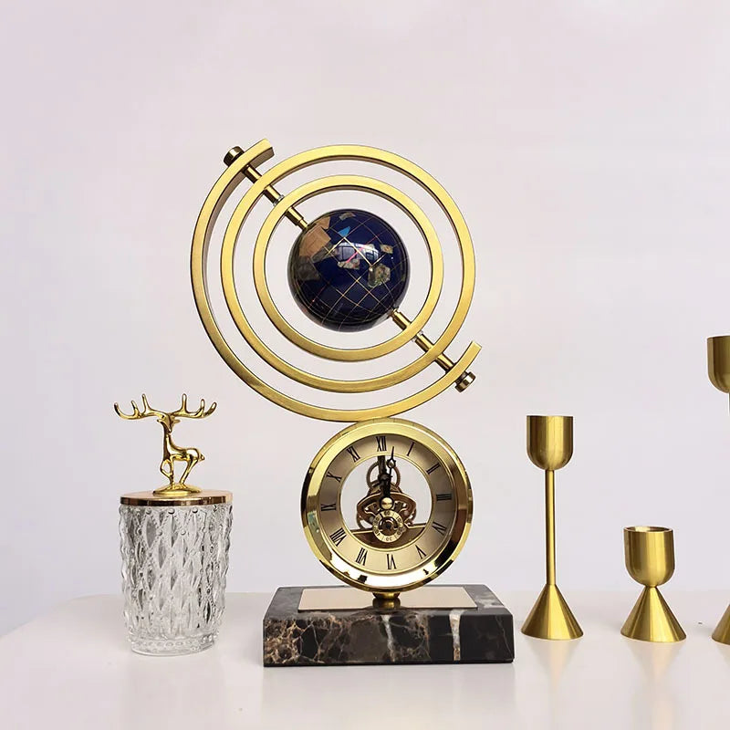 Afralia™ Clock Globe Decoration: Elegant Office & Living Room Home Decor